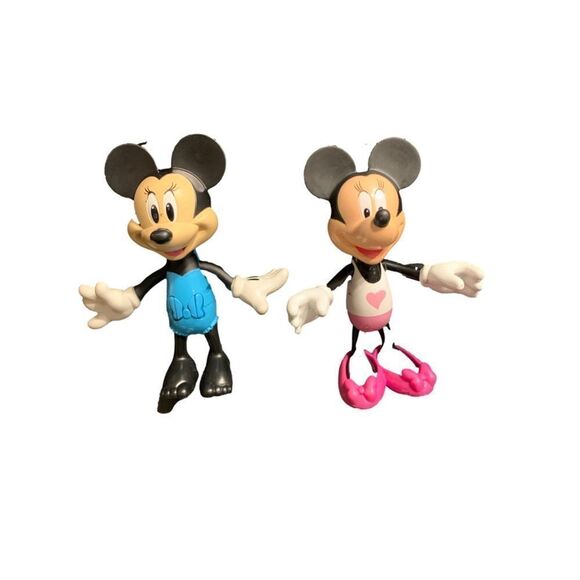 Disney Minnie Mouse Figure Set Blue Pink One Size - Picture 1 of 5